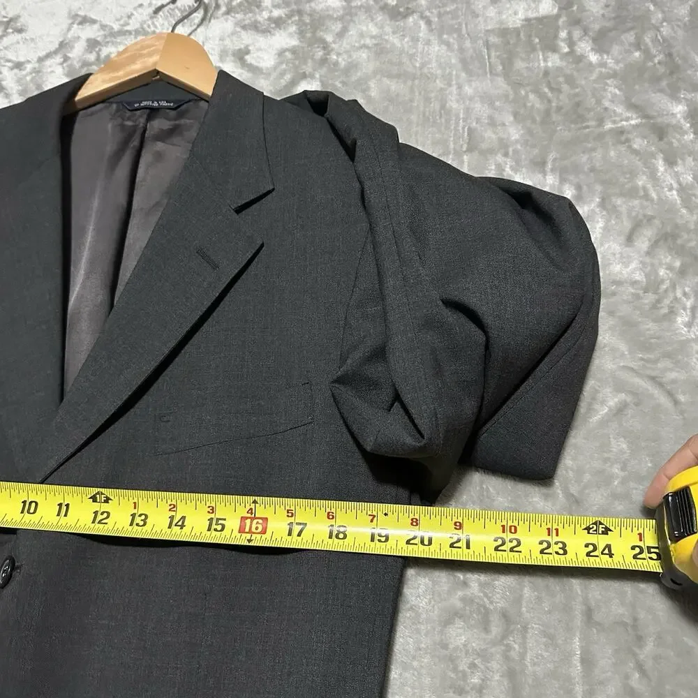 Vintage Brooks Brothers BrooksEase Blazer Mens Size 43L Gray Sport Coat Wool USA